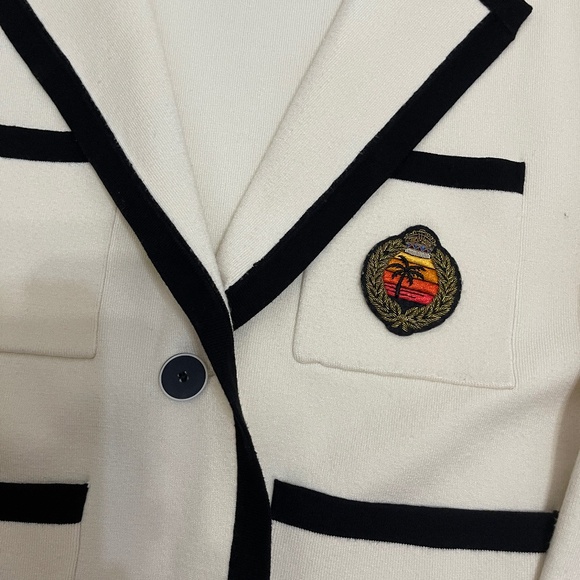 Sandro Cream Preppy Knit Blazer Size 1 - Picture 7 of 12